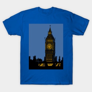 Big Ben London Silhouette Linocut T-Shirt